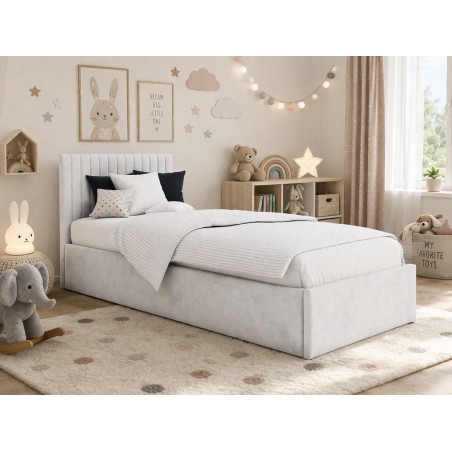 Gepolstertes Jugendbett 80x180 cm mit Kopfteil, Bettkasten und Lattenrost, Polsterbett BARTEK SM 02