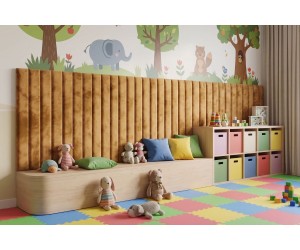 Wandpaneel 89x203 cm mit vertikalen Nähten je 10 oder 15 cm wählbar, Wandpolster INTARO