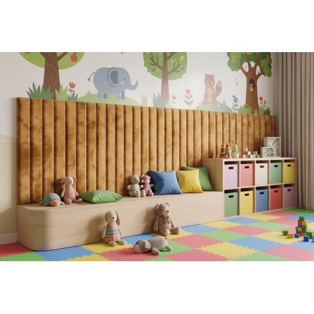 Wandpaneel 89x203 cm mit vertikalen Nähten je 10 oder 15 cm wählbar, Wandpolster INTARO
