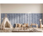 Wandpaneel 89x203 cm mit vertikalen Nähten je 10 oder 15 cm wählbar, Wandpolster INTARO