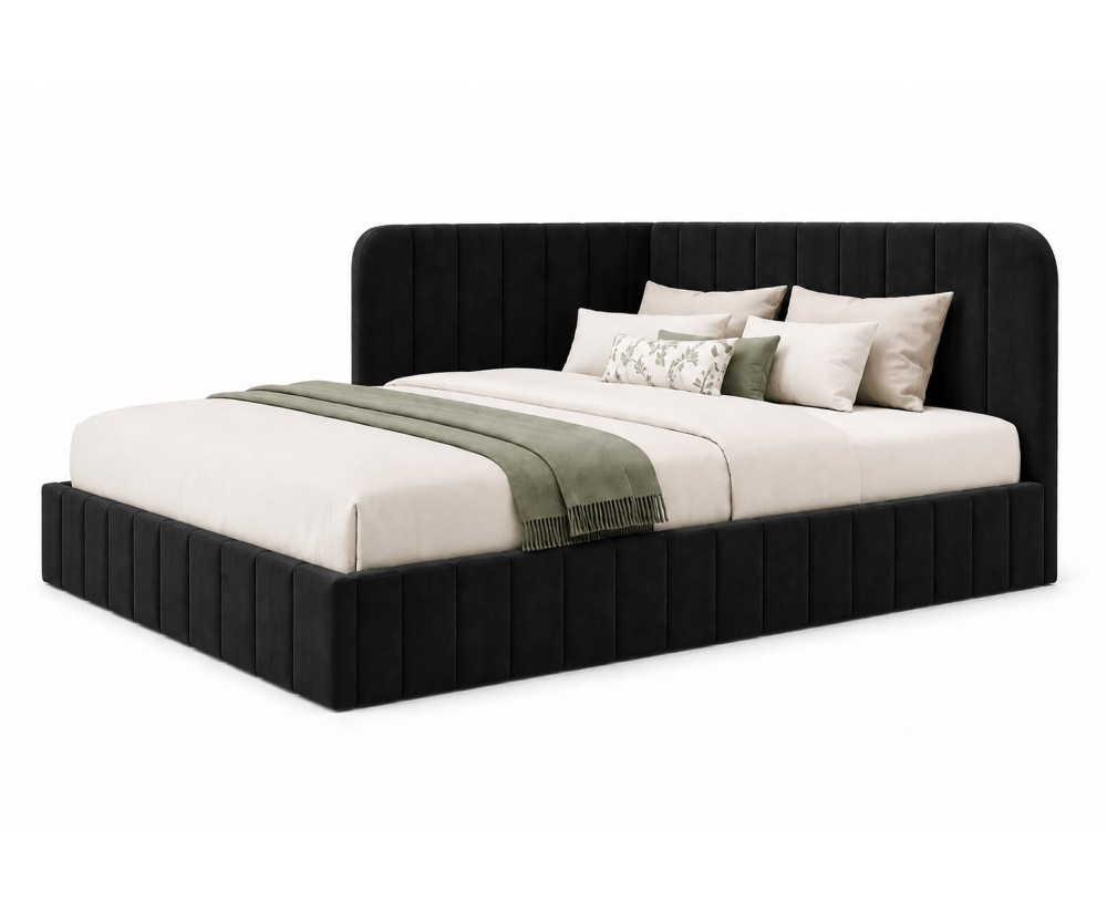 Eckbett 140x200 cm mit Bettkasten und Lattenrost, Polsterbett für Jugendzimmer, MARIO SM 06