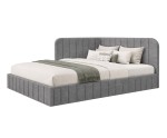 Eckbett 140x200 cm mit Bettkasten und Lattenrost, Polsterbett für Jugendzimmer, MARIO SM 06