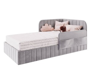 Jugendbett 80x180 cm mit RAUSFALLSCHUTZ und praktischen Taschen, MARIO SM 06K