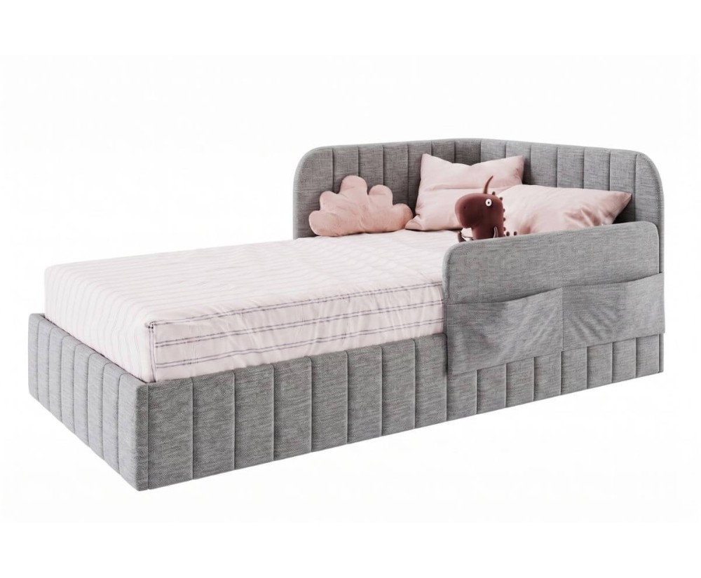Jugendbett 80x180 cm mit RAUSFALLSCHUTZ und praktischen Taschen, MARIO SM 06K