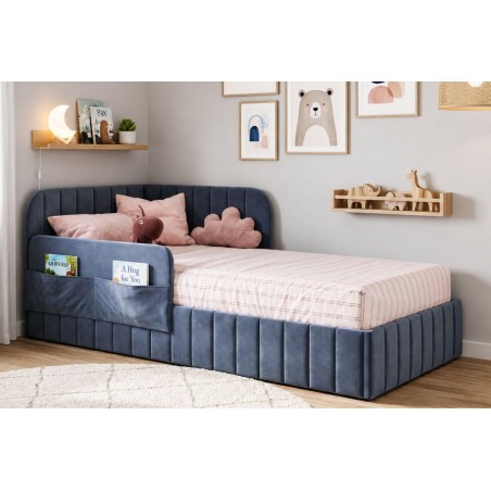 Jugendbett 80x180 cm mit RAUSFALLSCHUTZ und praktischen Taschen, MARIO SM 06K