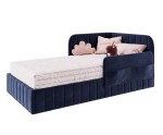 Polsterbett 90x200 cm mit Stauraum, RAUSFALLSCHUTZ und praktischen Taschen, Jugendbett MARIO SM 06K