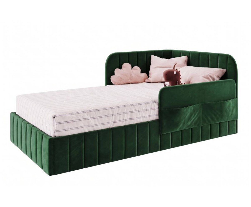 Polsterbett 90x200 cm mit Stauraum, RAUSFALLSCHUTZ und praktischen Taschen, Jugendbett MARIO SM 06K Polsterbett 90x200 cm mit Stauraum, RAUSFALLSCHUTZ und praktischen Taschen, Jugendbett MARIO SM 06K