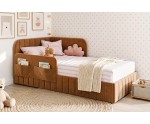 Jugendbett 80x180 cm mit RAUSFALLSCHUTZ und praktischen Taschen, MARIO SM 06K