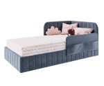 Singlebett 100x200 cm mit Bettkasten, RAUSFALLSCHUTZ und praktischen Taschen, Jugendbett MARIO SM 06K