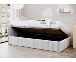 Singlebett 100x200 cm mit Bettkasten, RAUSFALLSCHUTZ und praktischen Taschen, Jugendbett MARIO SM 06K