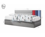 Einzelbett 90x200 cm im sportlichen Design für Jugendliche, Polsterbett mit Bettkasten, OHNE Matratze, CHAMPION 1R Einzelbett 90x200 cm im sportlichen Design für Jugendliche, Polsterbett mit Bettkasten, OHNE Matratze, CHAMPION 1R