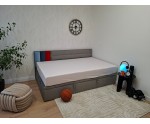 Polsterbett 100x200 cm für Teenager, Jugendbett mit Stauraum, OHNE Matratze, CHAMPION 1R