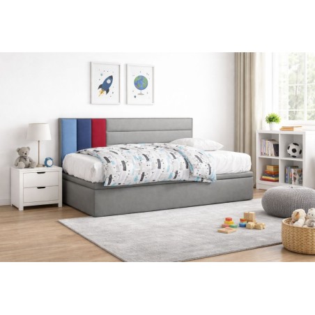 Polsterbett 100x200 cm für Teenager, Jugendbett mit Stauraum, OHNE Matratze, CHAMPION 1R