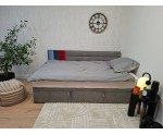 Gepolstertes Jugendbett 120x200 cm mit Bettkasten, OHNE Matratze, CHAMPION 1R