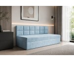 Schlafcouch 100x200 cm, Polsterbett, Einzelbett mit Bettkasten und Seitenblende, MEROO 2M