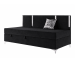 Polsterbett 80x200 cm mit Rückenlehne und Zierleisten Glamour, Einzelbett MEDIOLAN 3M Polsterbett 80x200 cm mit Rückenlehne und Zierleisten Glamour, Einzelbett MEDIOLAN 3M
