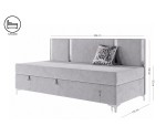 Einzelbett im Glamour-Stil 120x200 cm mit dekorativer Rückenlehne, Schlafcouch MEDIOLAN 3M Einzelbett im Glamour-Stil 120x200 cm mit dekorativer Rückenlehne, Schlafcouch MEDIOLAN 3M