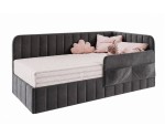 Polsterbett 80x180 cm mit Bettkasten, RAUSFALLSCHUTZ und Seitentaschen, Jugendbett MARIO SM 02K Polsterbett 80x180 cm mit Bettkasten, RAUSFALLSCHUTZ und Seitentaschen, Jugendbett MARIO SM 02K