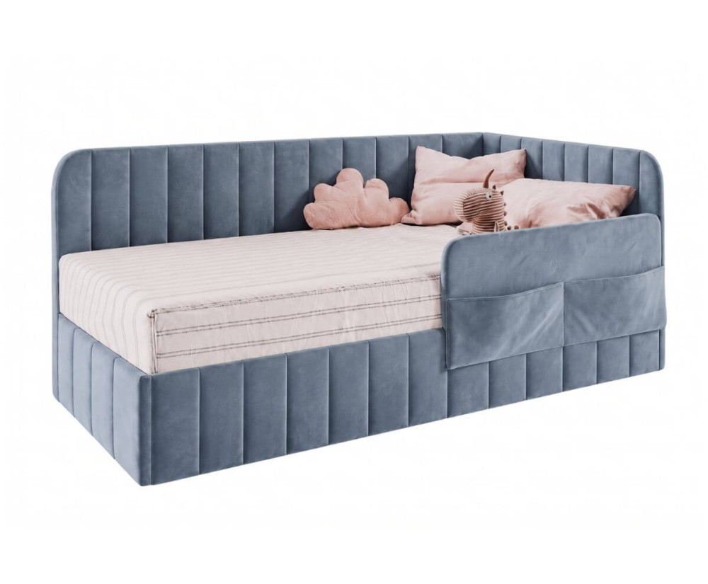 Polsterbett 80x180 cm mit Bettkasten, RAUSFALLSCHUTZ und Seitentaschen, Jugendbett MARIO SM 02K Polsterbett 80x180 cm mit Bettkasten, RAUSFALLSCHUTZ und Seitentaschen, Jugendbett MARIO SM 02K
