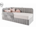 Polsterbett 80x180 cm mit Bettkasten, RAUSFALLSCHUTZ und Seitentaschen, Jugendbett MARIO SM 02K Polsterbett 80x180 cm mit Bettkasten, RAUSFALLSCHUTZ und Seitentaschen, Jugendbett MARIO SM 02K