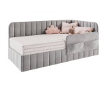 Polsterbett 90x200 cm mit Stauraum, RAUSFALLSCHUTZ und Seitentaschen, Einzelbett MARIO SM 02K Polsterbett 90x200 cm mit Stauraum, RAUSFALLSCHUTZ und Seitentaschen, Einzelbett MARIO SM 02K