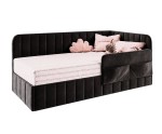 Polsterbett 90x200 cm mit Stauraum, RAUSFALLSCHUTZ und Seitentaschen, Einzelbett MARIO SM 02K Polsterbett 90x200 cm mit Stauraum, RAUSFALLSCHUTZ und Seitentaschen, Einzelbett MARIO SM 02K