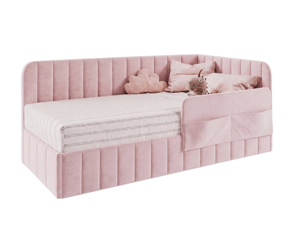 Polsterbett 90x200 cm mit Stauraum, RAUSFALLSCHUTZ und Seitentaschen, Einzelbett MARIO SM 02K Polsterbett 90x200 cm mit Stauraum, RAUSFALLSCHUTZ und Seitentaschen, Einzelbett MARIO SM 02K