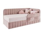 Polsterbett 90x200 cm mit Stauraum, RAUSFALLSCHUTZ und Seitentaschen, Einzelbett MARIO SM 02K Polsterbett 90x200 cm mit Stauraum, RAUSFALLSCHUTZ und Seitentaschen, Einzelbett MARIO SM 02K