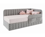 Polsterbett 90x200 cm mit Stauraum, RAUSFALLSCHUTZ und Seitentaschen, Einzelbett MARIO SM 02K Polsterbett 90x200 cm mit Stauraum, RAUSFALLSCHUTZ und Seitentaschen, Einzelbett MARIO SM 02K