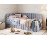 Polsterbett 90x200 cm mit Stauraum, RAUSFALLSCHUTZ und Seitentaschen, Einzelbett MARIO SM 02K Polsterbett 90x200 cm mit Stauraum, RAUSFALLSCHUTZ und Seitentaschen, Einzelbett MARIO SM 02K