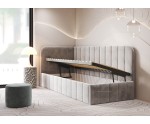 Polsterbett 90x200 cm mit Stauraum, RAUSFALLSCHUTZ und Seitentaschen, Einzelbett MARIO SM 02K Polsterbett 90x200 cm mit Stauraum, RAUSFALLSCHUTZ und Seitentaschen, Einzelbett MARIO SM 02K