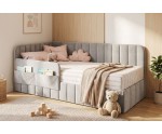 Polsterbett 90x200 cm mit Stauraum, RAUSFALLSCHUTZ und Seitentaschen, Einzelbett MARIO SM 02K Polsterbett 90x200 cm mit Stauraum, RAUSFALLSCHUTZ und Seitentaschen, Einzelbett MARIO SM 02K
