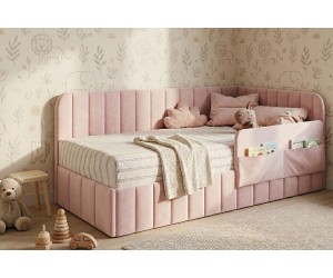Singlebett 100x200 cm mit Stauraum, RAUSFALLSCHUTZ und Seitentaschen, Einzelbett MARIO SM 02K