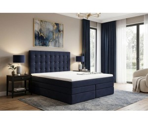 Glamour Bett 180x200 cm, Boxspringbett mit 2 Matratzen, Kopfteil mit Kristallen, MAGNUS 11B
