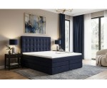 Glamour Bett 180x200 cm, Boxspringbett mit 2 Matratzen, Kopfteil mit Kristallen, MAGNUS 11B