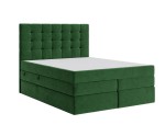 Boxspringbett 140x200 cm, Ehebett mit Bettkasten, Kopfteil gesteppt für Dachschräge, MAGNUS 2B DUO