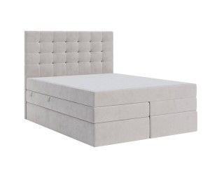 Boxspringbett 140x200 cm, Ehebett mit Bettkasten, Kopfteil gesteppt für Dachschräge, MAGNUS 2B DUO