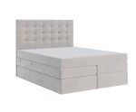 Boxspringbett 140x200 cm, Ehebett mit Bettkasten, Kopfteil gesteppt für Dachschräge, MAGNUS 2B DUO