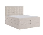 Boxspringbett 140x200 cm, Ehebett mit Bettkasten, Kopfteil gesteppt für Dachschräge, MAGNUS 2B DUO