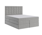 Boxspringbett 140x200 cm, Ehebett mit Bettkasten, Kopfteil gesteppt für Dachschräge, MAGNUS 2B DUO