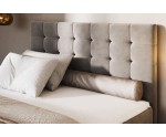Boxspringbett 140x200 cm, Ehebett mit Bettkasten, Kopfteil gesteppt für Dachschräge, MAGNUS 2B DUO