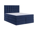 Kontinentalbett 160x200 cm, Doppelbett mit Bettkasten, hohes Kopfteil gesteppt, MAGNUS 2B DUO