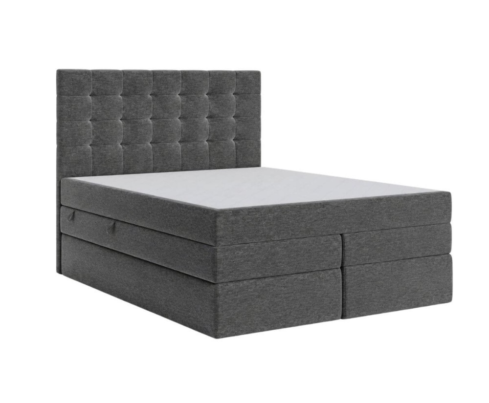 Komfortbett 180x200 cm, Boxspringbett mit Bettkasten, hohes Kopfteil gesteppt, MAGNUS 2B DUO