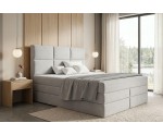Boxspringbett 140x200 cm, Ehebett mit Bettkasten, 2 Matratzen, niedriges Kopfteil auf Wunsch, MAGNUS 7B