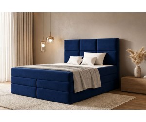 Boxspringbett 140x200 cm, Ehebett mit Bettkasten, 2 Matratzen, niedriges Kopfteil auf Wunsch, MAGNUS 7B