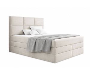 Kontinentalbett 160x200 cm, Doppelbett mit hohem Kopfteil, 2 Matratzen, MAGNUS 7B