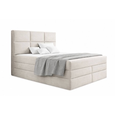 Kontinentalbett 160x200 cm, Doppelbett mit hohem Kopfteil, 2 Matratzen, MAGNUS 7B