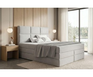 Doppelbett 180x200 cm, Boxspringbett mit 2 Matratzen, 2 separate Bettkästen, Bett für Dachschräge, MAGNUS 7B
