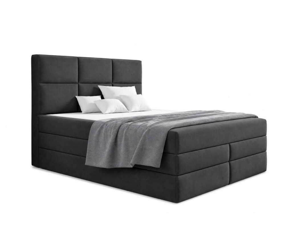 Bequemes Ehebett 200x200 cm, Kontinentalbett mit 2 Matratzen und 2 Bettkästen, niedriges Kopfteil auf Wunsch, MAGNUS 7B Bequemes Ehebett 200x200 cm, Kontinentalbett mit 2 Matratzen und 2 Bettkästen, niedriges Kopfteil auf Wunsch, MAGNUS 7B