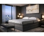 Elegantes Boxspringbett 140x200 cm mit Polsternagelband am Kopfteil, Ehebett mit Bettkasten, PRESTO 2K Elegantes Boxspringbett 140x200 cm mit Polsternagelband am Kopfteil, Ehebett mit Bettkasten, PRESTO 2K
